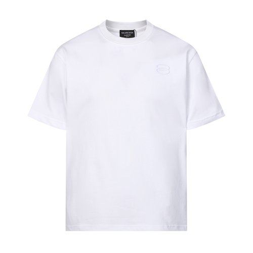 Balenciaga Ripped T-Shirt with Alphabet Logo Embroidery