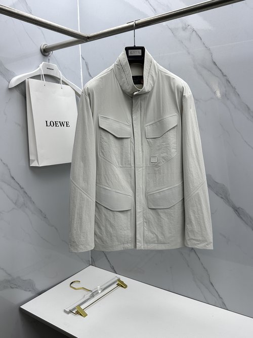 Loro Piana Luxury Casual Stand-Collar Jacket with Craftsmanship