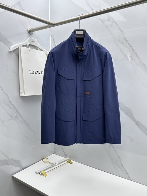 Loro Piana Luxury Casual Stand-Collar Jacket with Craftsmanship