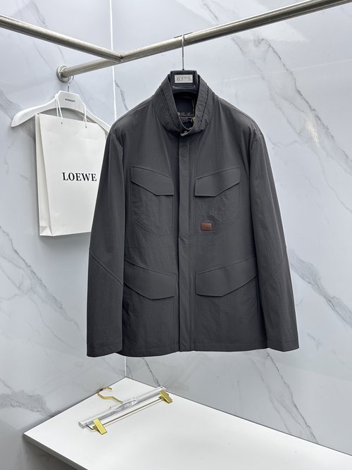 Loro Piana Luxury Casual Stand-Collar Jacket with Craftsmanship
