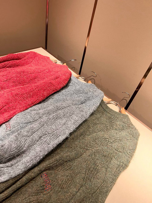 Gucci Imported Knit Wool Sweater with Logo