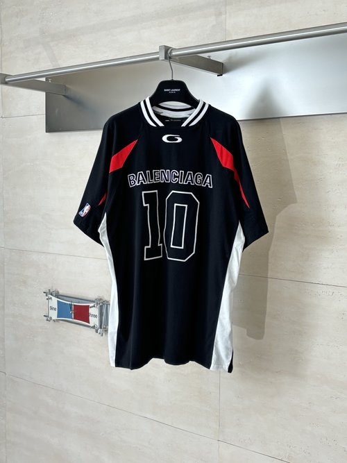 Balenciaga NBA Collaboration Embroidered Short-Sleeve Jersey T-Shirt