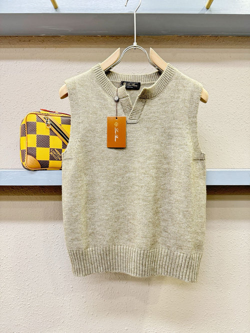 Loro Piana Luxury Knitted Wool Vest with Custom Accessories