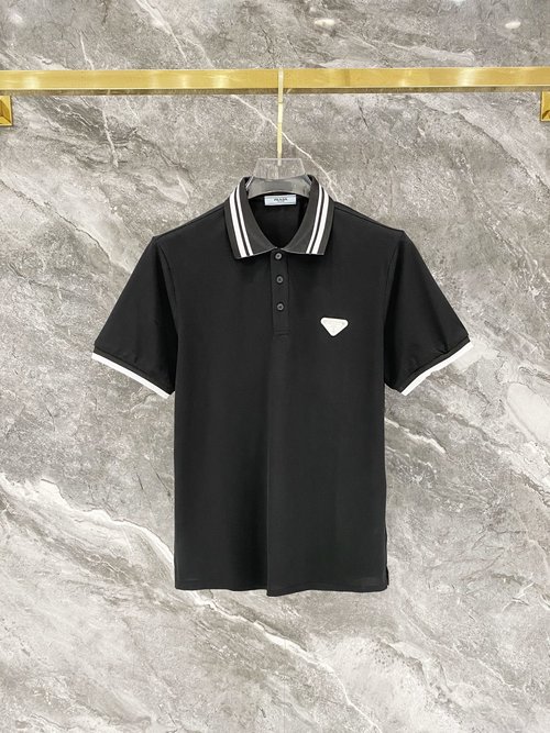 Prada Polo Short Sleeve with Metal Logo