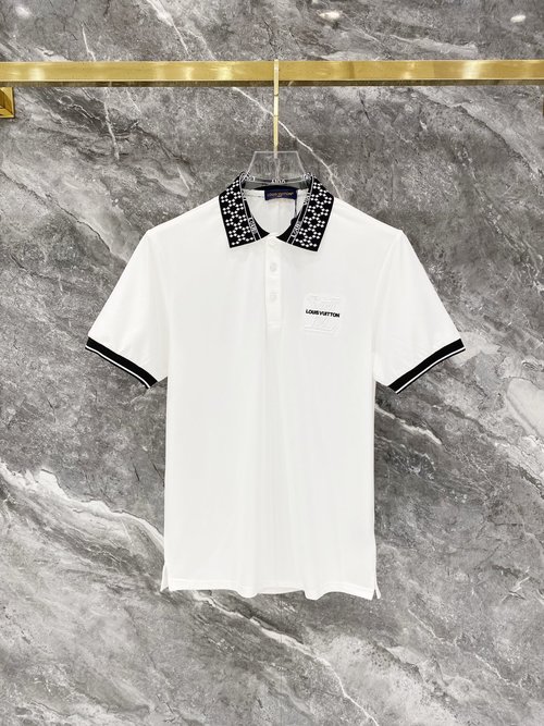 Louis Vuitton Fitted Jacquard Short-sleeve Polo Shirt with Imported Fabric and Good Craftsmanship