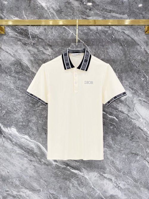 Dior Premium Embroidered Jacquard Polo Short Sleeve