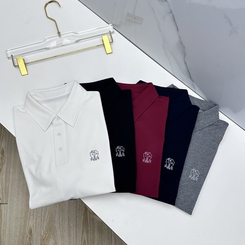 Brunello Cucinelli Simple Collared Polo Shirt with Logo Embroidery