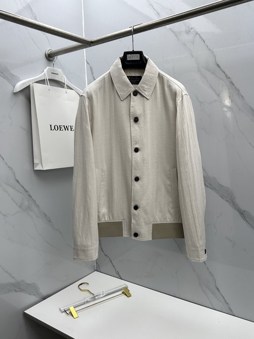 Loro Piana Luxury Collared Jacket with Custom Buttons