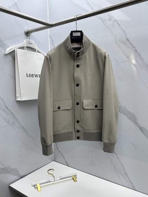 Loro Piana Luxury Button - Up Stand - Collar Jacket with Exquisite Details