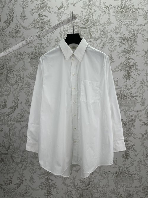 Celine White Shirt with Brand Embroidery on Pocket