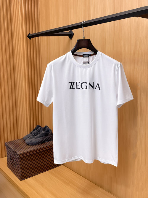 Zegna New Round Neck Short-Sleeve T-Shirt, Soft and Stylish