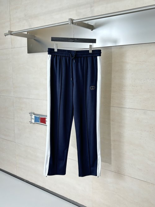 Gucci Spliced College-Style Casual Trousers