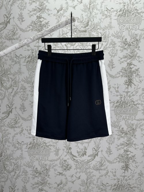 Gucci Cotton Knit Shorts with Interlocking Embroidered Logo