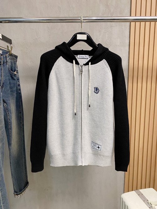 Dior Classic Crewneck Wool Blend Sweater with Logo