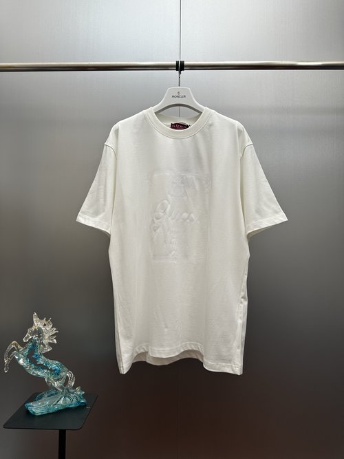 Gucci Soft Knit Cotton T-Shirt with Plaque Print