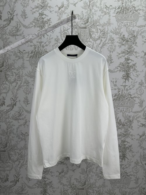 Louis Vuitton Solid Color Round Neck Long-Sleeved T-Shirt