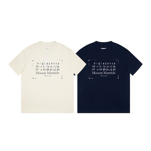 Maison Margiela Distressed Printed T-shirt with a Vintage Look