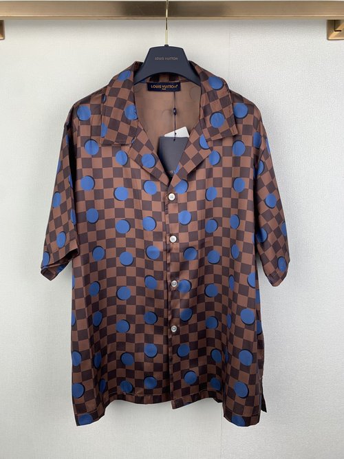 Louis Vuitton Polka Dot Print Short-Sleeved Shirt, Comfortable and Stylish