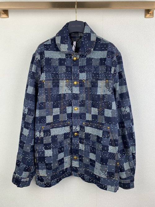 Louis Vuitton Workwear Denim Waistcoat with Custom Buttons