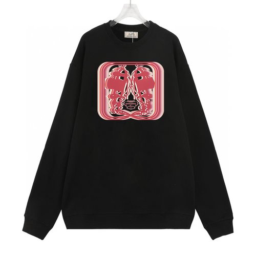 Hermes Custom Cotton Long Sleeve Sweatshirt with Logo Print