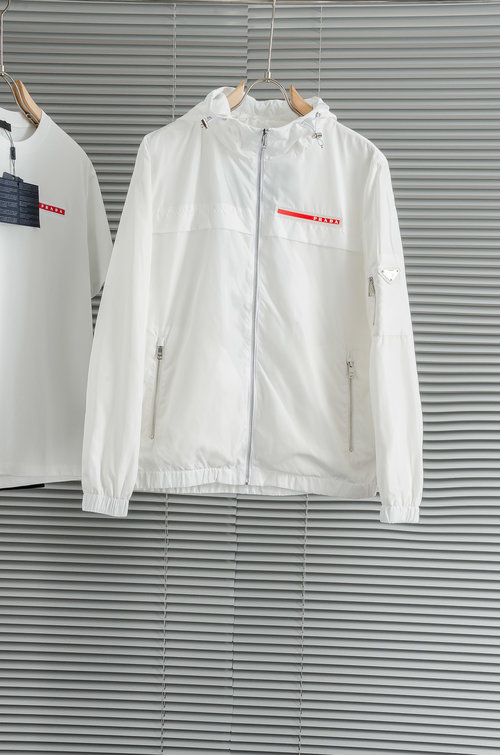 Prada Waterproof Hooded Jacket with High - quality Fabric