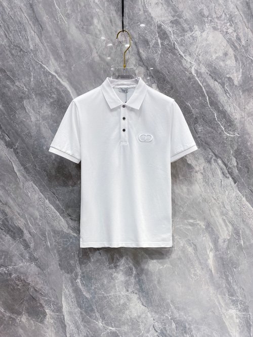 Dior Classic Polo Shirt with Logo, High - Quality and Breathable