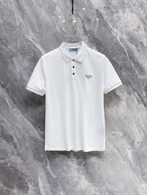 Prada Classic Logoed Polo Shirt with Excellent Breathability
