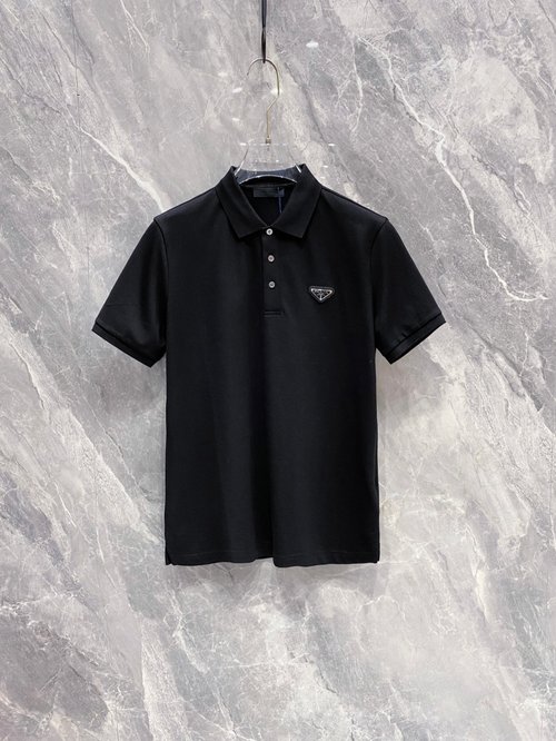 Prada Classic Logoed Polo Shirt with Excellent Breathability