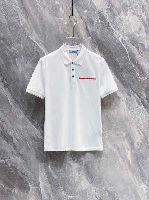 Prada Classic Logo Polo Shirt with High Comfort