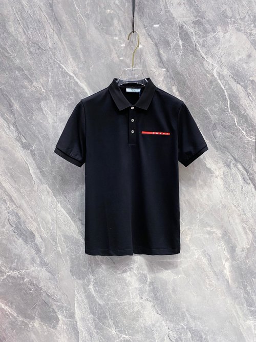 Prada Classic Logo Polo Shirt with High Comfort