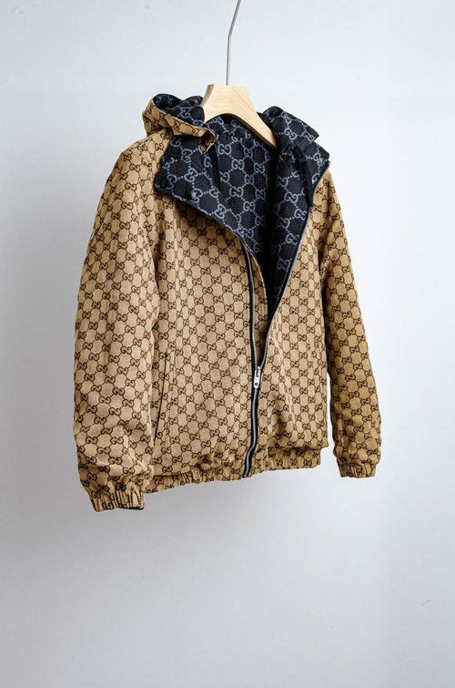 Gucci Double-Sided Fashion Hooded Jacket with Letter Decoration