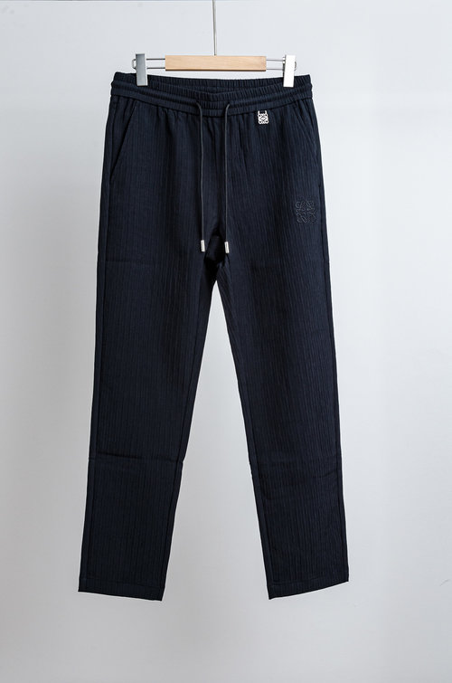 Loewe Elastic Waist Straight-leg Trousers with Embroidered Logo