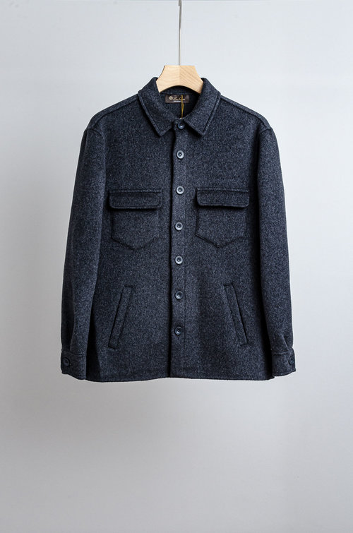 Loro Piana Double-sided Wool Blend Jacket Exuding Elegance