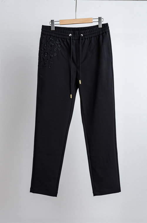 Louis Vuitton Elastic Waist Straight Pants with Embroidered Logo