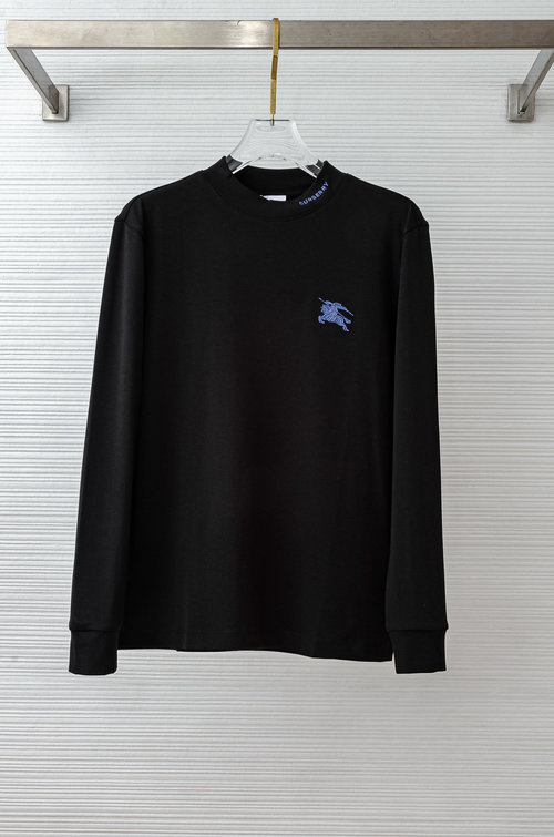 Burberry Premium Embroidered Long Sleeve T-Shirt with Luxurious Fabric