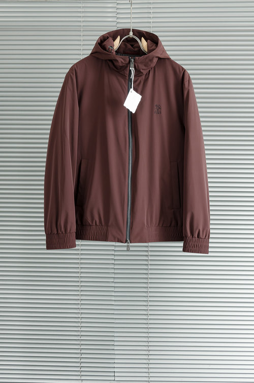 Brunello Cucinelli 90% White Goose Down Filled Hooded Jacket