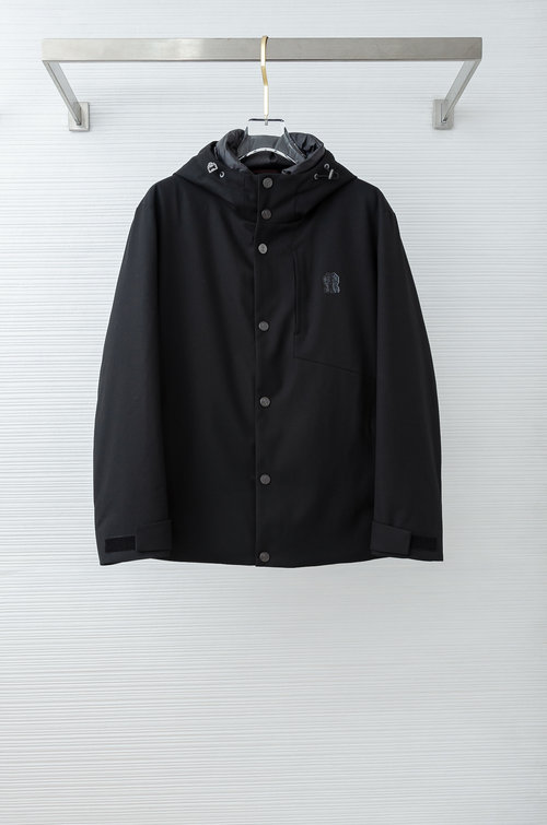 Brunello Cucinelli 90% White Goose Down Filled Jacket with Silky Sheen