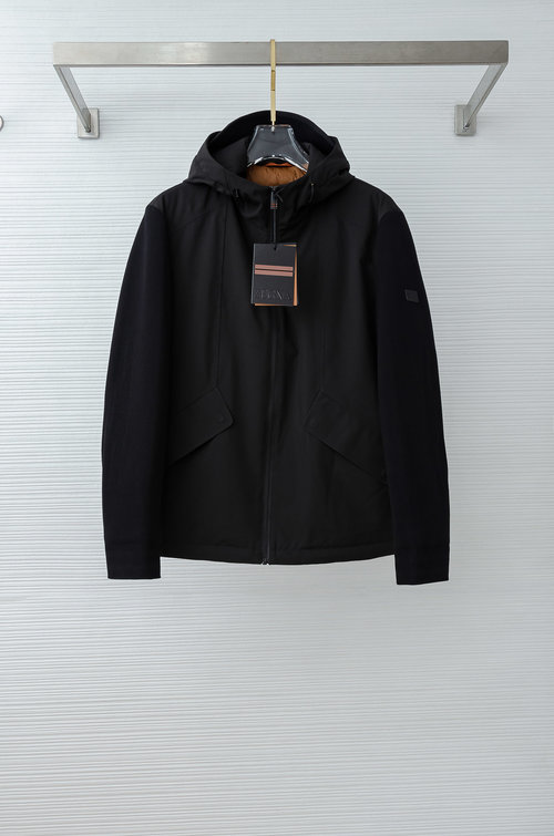 Zegna 90% White Goose Down Filled Windbreaker with High-Quality Fabric