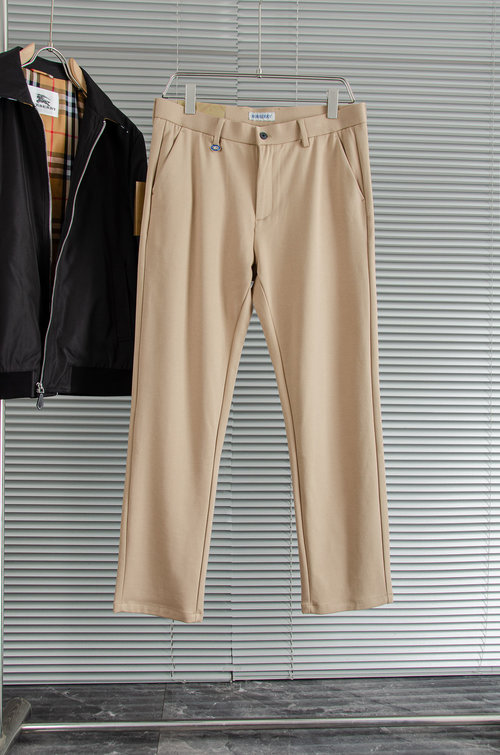 Burberry Minimalist Designer Stretch Straight-Leg Pants