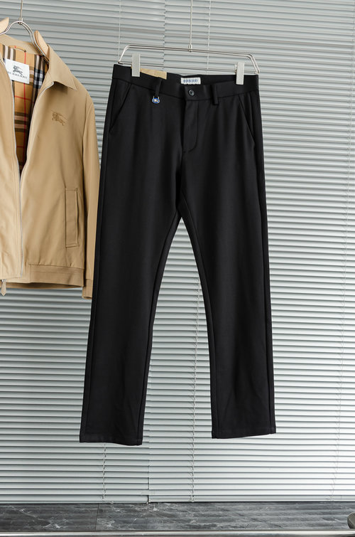 Burberry Minimalist Designer Stretch Straight-Leg Pants