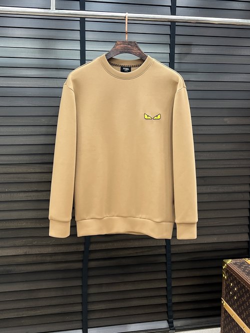 Fendi Unisex Round Neck Sweater with Pattern Decoration