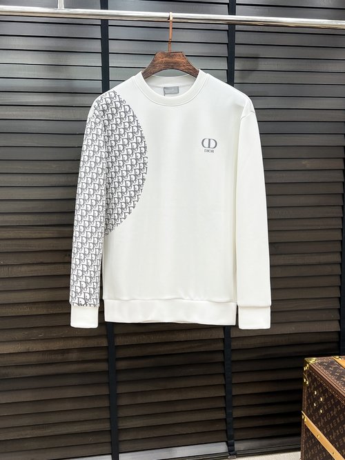 Dior Unisex Round Neck Air Layered Printed Sweatshirt