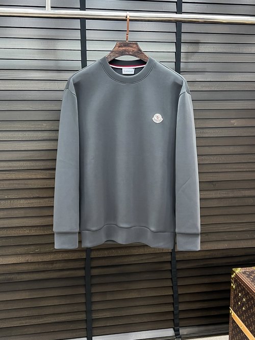 Moncler Solid-colored Round-neck Hoodie with Printed Patterns