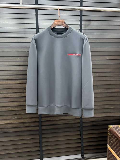 Prada Air Layer Round Neck Printed Pullover