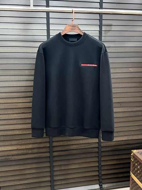 Prada Air Layer Round Neck Printed Pullover