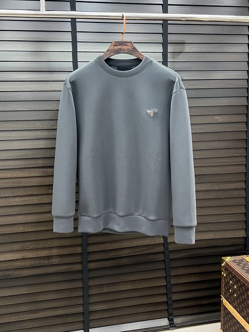 Prada Air Layer Round Neck Printed Sweatshirt