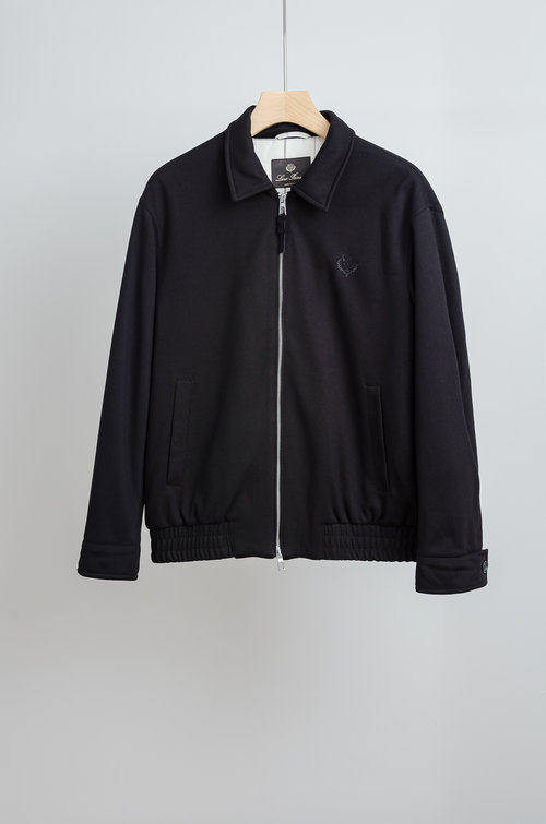 Loro Piana Classic Wool Blend Collared Jacket with Elegance