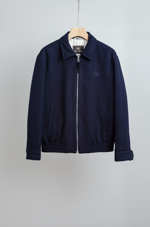 Loro Piana Classic Wool Blend Collared Jacket with Elegance