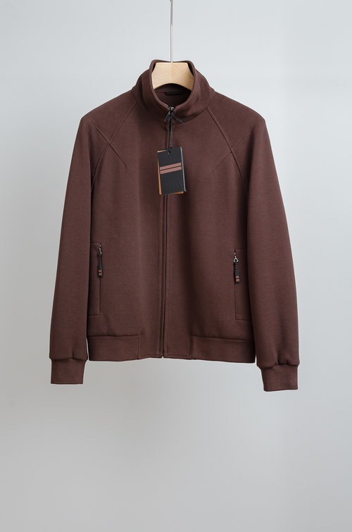 Zegna Classic Stand - Up Collar Jacket with Elastic Cuffs