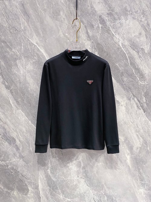 Prada Casual Long-Sleeve T-Shirt with High-Quality Fabric